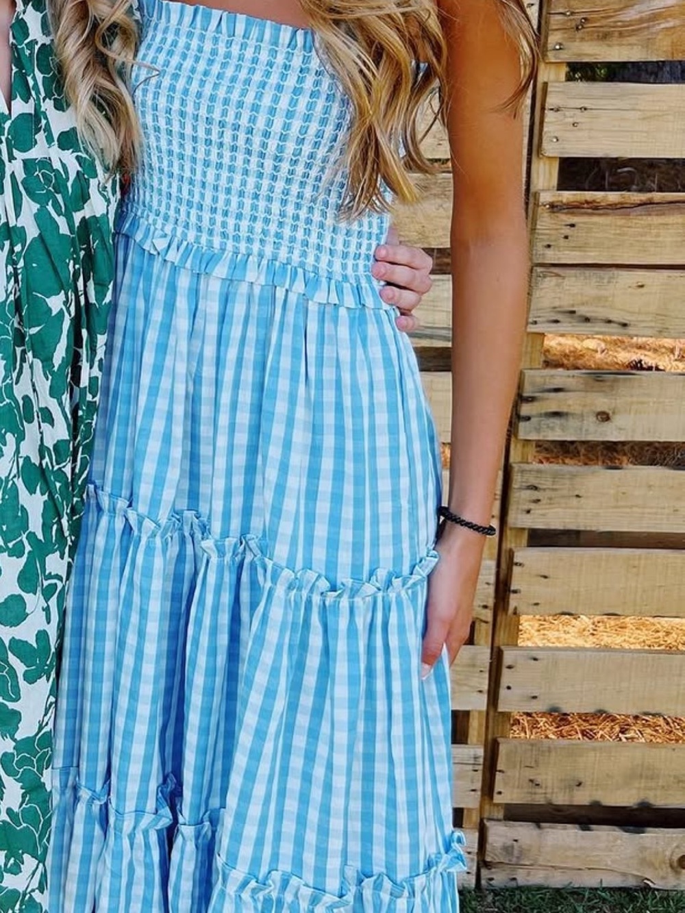 Buddy Love Light Blue and White Gingham Midi Dress